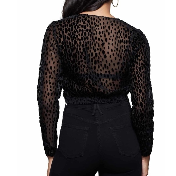 Good American Burnout Leopard Sheer Night Out Casual Top Size 4 - Picture 5 of 12